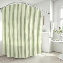 1 buah Tirai Mandi Motif Garis, Desain Minimalis, Tirai Mandi Tahan Air, Cocok untuk Sekat Bak Mandi, Dekorasi Kamar Mandi dan Aksesoris Kamar Mandi, Dilengkapi dengan 12 Pengait, Hadiah Dekorasi Rumah - MultiWarna - View 2