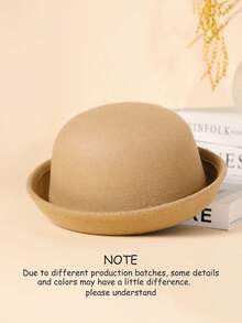 1 buah Topi Mini Bulat, Warna Polos, Kasual, Wanita, Untuk Perjalanan Sehari-hari - A - View 8