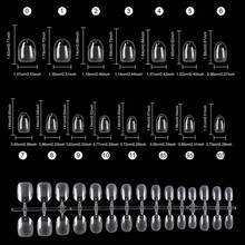HOTWAY 300 Fake Nails, Short To Medium Almond Oval Trapezoidal Square, Size 15 Transparent Semi Matte Acrylic Nail Tips, DIY Wearable Nail Art Artificial Nails - Clear - View 13