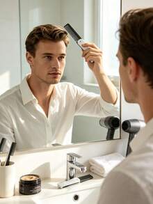 1 st anpassad personlig fällbar kam i rostfritt stål med gravering, herrkam med hår- och skäggkam lämplig för borstning, trimning och styling, bärbar och lätt att fälla ihop för resor - Multifärgad - Visa 3