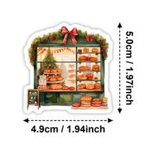 50pcs Vintage Artistic Christmas Stickers, Self-Adhesive Decorative Labels, Stationery Stickers Suitable For Scrapbooking, Journaling, Notebook Making, Card Making, Gift Wrapping, Planner And Creative Projects - Multicolor - View 2