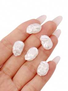 50pcs White Faux Pearl Beads Irregular Loose Spacer Beads Pendant For Jewelry Making DIY Bracelets Necklaces Accessories - Pearl - View 8