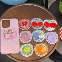 Cute Fruit Magnetic Phone Stand, Autumn New Heart-Shaped Phone Back Support Bracket, Desktop Stand - Multicolor - View 1