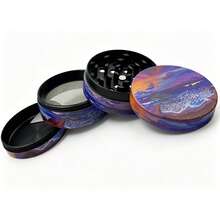 Premium Zinc Alloy Grinder - 50mm UV Printed Beach Sunset Ocean Scene Pattern, Efficient Herb Grinder, Vanilla Crusher, Suitable For Daily Use, Exquisite Gift For Men And Women, Christmas Gift Choice, Best Gift Option - View 2