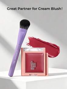 GUOXIAONIU Bunny Angled Blush Brush, Soft Fluffy Thick Bristles Makeup Brush, Perfect Match For Cream Blush, Face Contour Beauty Tool - Violet Purple - View 6