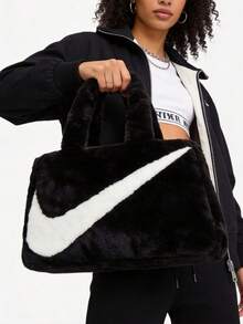Nike Fashion Casual Iconic Logo Tote Bag, Regular Shoulder Bag, Women's - Black - View 1