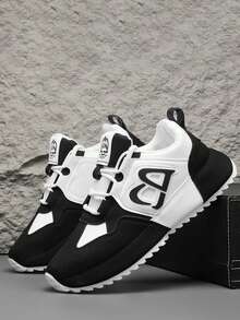Zapatillas deportivas informales de moda para tallas grandes, zapatos para correr ligeros y transpirables, versátiles y perfectos para combinar - Negro - Ver 2