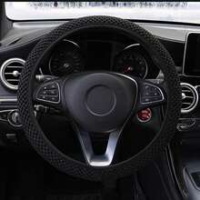 Elastic Fit Steering Wheel Cover, No Inner Ring Easy Installation, Anti-Slip Mesh Grip, All Season, Unisex, Fits 38cm - Multicolor - View 8