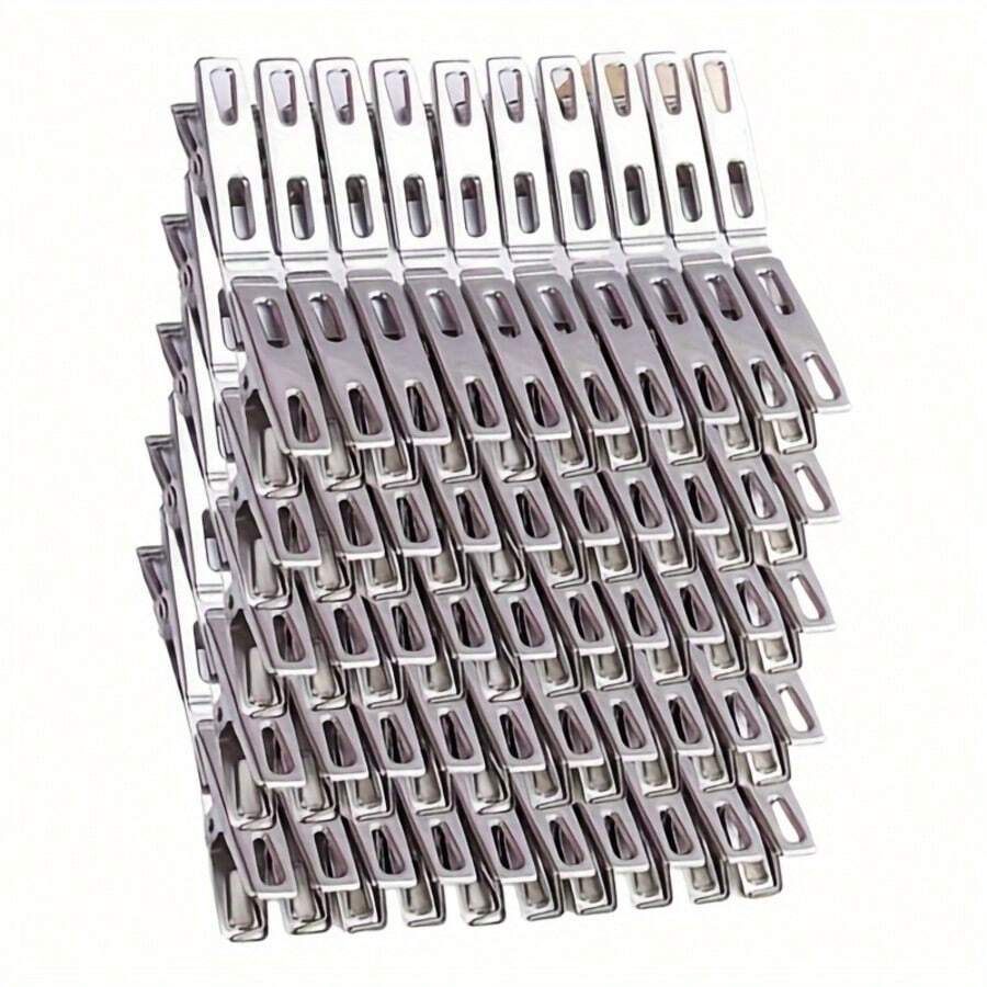 30pcs Heavy Duty Stainless Steel Clothes Pegs, Non-Slip Grip Laundry Clips, Rust-Proof Indoor/Outdoor Drying, Suitable For Laundry, Plants, Crafts, Durable Metal Clothes Pegs, Laundry Accessories, Clothes Clips - A - View 1