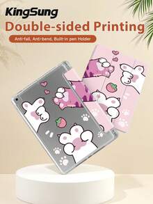 Kingsung Cute Cat Paws Pattern Acrylic Tablet Protective Case,Built-In Pen Slot, Compatible With Pad Mini6/Mini7/9.7/10.2/10.9/Pro 11,Pad Air 8(M4)2026(11-Inch),Pad 10 2022(10.9-Inch),Pad 11(A16) 2025(11-Inch) Etc Models. - Multicolor - View 4