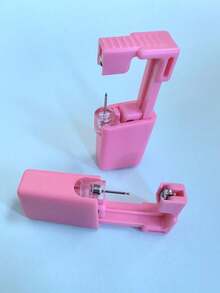 2-24pcs Pink Ear Piercing Jewelry, Ladies Sterile Disposable Earring Piercing Gift - Pink - View 7