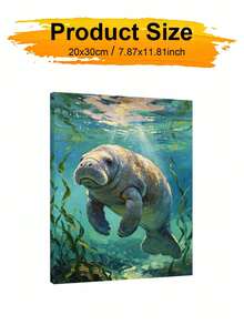 1pc Manatee DIY Oil Painting By Numbers, Canvas Painting DIY Crafts, Adult Home Decoration, Holiday Gift. - Sets - View 8