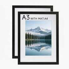 Mosearon 2pcs Wide Border MDF Photo Frames, 30x40, A3, A4 - Suitable For Home, Office, Etc.; Art Prints And Portrait Decorative Frames - 2009 MDF - View 20