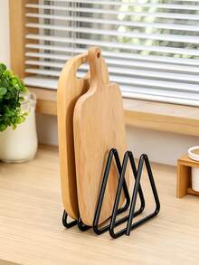 Desktop Cutting Board Storage Rack Metal Cutting Board Holder Kitchen Vertical Cutting Board Rack Suitable For Cutting Board Ventilation And Drainage Kitchen Storage Kitchen Utensil Storage Rack Room Decor Kitchen Essentials Christmas Home Decor - Multicolor - View 10