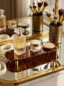Rak Display Parfum Akrilik Motif Leopard, Organizer Kosmetik dan Perhiasan untuk Meja Rias, Dekorasi Kamar Tidur - MultiWarna - View 1