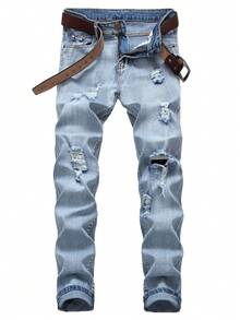 Men Plus Size Jeans - Baby Blue - View 1