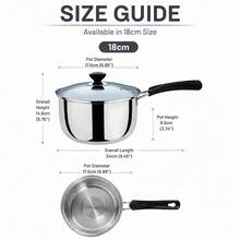 1pc Thick Stainless Steel Cooking Pot 18cm/7.09in, Long Heat-Resistant Handle, Fast Heat Conduction, Portable Multi-Functional Kitchenware, Suitable For Daily Home Cooking And Outdoor Camping - View 8