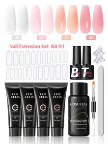 coscelia All-In-One Poly Nail Extension Gel Kit Soak Off Builder Gel Set With Base Top Coat, Nail Extension Kit, DIY Home Manicure For Beginners - Multicolor - View 15