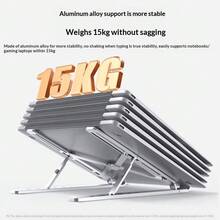 Lenovo Foldable Aluminum Alloy Laptop Stand, 6-Level Height Adjustable, Portable Hollow Heat Dissipation Stand, Soft Silicone Non-Slip Protective Pad, Suitable For Laptops Up To 15.6 Inches, Desktop Computer Stand For Home, Office, School, Travel Accessories - View 6