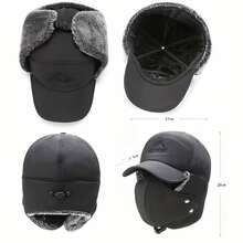 Topi Musim Dingin Unisex dengan Masker Wajah yang Dapat Dilepas, Beanie Rajut Tebal Hangat Cocok untuk Ski, Seluncur Es dan Sepeda Gunung, Penutup Telinga Tahan Angin, Terbuat dari Poliester yang Dapat Dicuci - MultiWarna - View 5