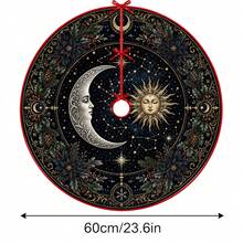 1件裝 日月星占星圖案聖誕樹裙，優雅配色節日裝飾，5種尺寸，中性節日禮物，適用於居家與派對聖誕家居裝飾 - 日月星象占星術 - 查看 13