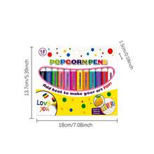 2026 Back To School Popcorn Pen, Colorful DIY Art Toy, 12-Color 3D Drawing Markers, Suitable For Children's Craft Activities - Multicolor - View 11