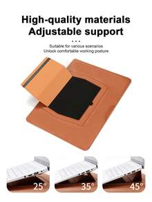 3-In-1 Multifunctional Laptop Sleeve, PU Leather Folding Heat Dissipation Stand With Built-In Mouse Pad, Compatible With 13-14", 15-16" Laptops, Portable Computer Protection Bag For Office And Travel - View 4