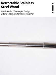 Replacement Retractable Spring Cat Wand Stick, Empty Pole Without Toy Head, Non‑Slip Stainless Steel Extended Rod, Pet Cat Toy Accessory - Multicolor - View 4