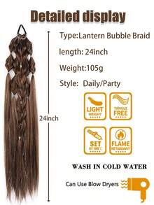 Bubble Braid Lantern Braid, 24-Inch Bohemian Style Laser Gradient Ponytail, Perfect For Women To Wear At Festivals And Parties. - Multicolor - View 4