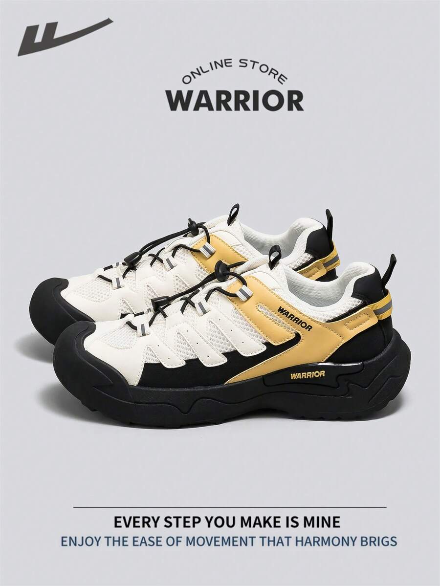 Warrior Fashionable Retro Men's Sports Shoes Spring And Autumn Comfortable Shoes Modest Style Casual Yet Sleek Sneakers All-Day Wear Training Sneakers - Beige/Yellow/Black - View 1