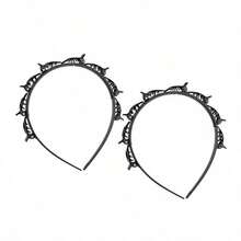 2pcs Braided Hair Headband Small Clips Bangs Fixing Tool Multi-Layer Hollow Braided Hair Hoop Hair Clips Top Clips Hair Pins - Multicolor - View 13