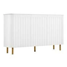 Sideboard Made Of Wood With 3 Doors With Storage With Doors White For Living Room And Dining Room - White - View 9