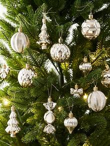 18-Piece Christmas Tree Ornament Set With Sparkly Plastic Ornaments, Suitable For Christmas, Party Decorations, Scene Setups, Holiday Decorations, Room Decorations, Home Decorations, Office Decorations, Themed Party Decorations, Christmas Decorations, Christmas Balls. - Multicolor - View 5