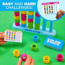 Color Matching Stacking Challenge Game, 50‑Card Speed Thinking Puzzle Toy, Educational Brain Teaser Stacking Game, Family Party Game Night Toy, 6+ Kids Ideal Birthday Holiday Gift For Boys Girls - Multicolor - View 4