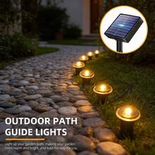 Sleek Solar Tube Path Lights, Gentle Warm Glow, Waterproof & Durable Stake Design, Dusk‑To‑Dawn Sensor, Beautiful Landscape Lamps For Garden Path, Lawn And Outdoor Dining Area - Black - View 6
