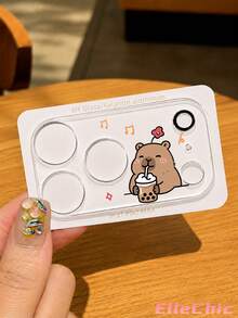 1‑Pack Cute Capybara Pattern Tempered Glass Lens Protector, Compatible With 17 Pro/17 Pro Max, 18 Pro/18 Pro Max Full‑Series Models. Full‑Coverage Rear Camera Protection, Scratch‑Resistant And Wear‑Resistant, Easy To Install. - Clear - View 5