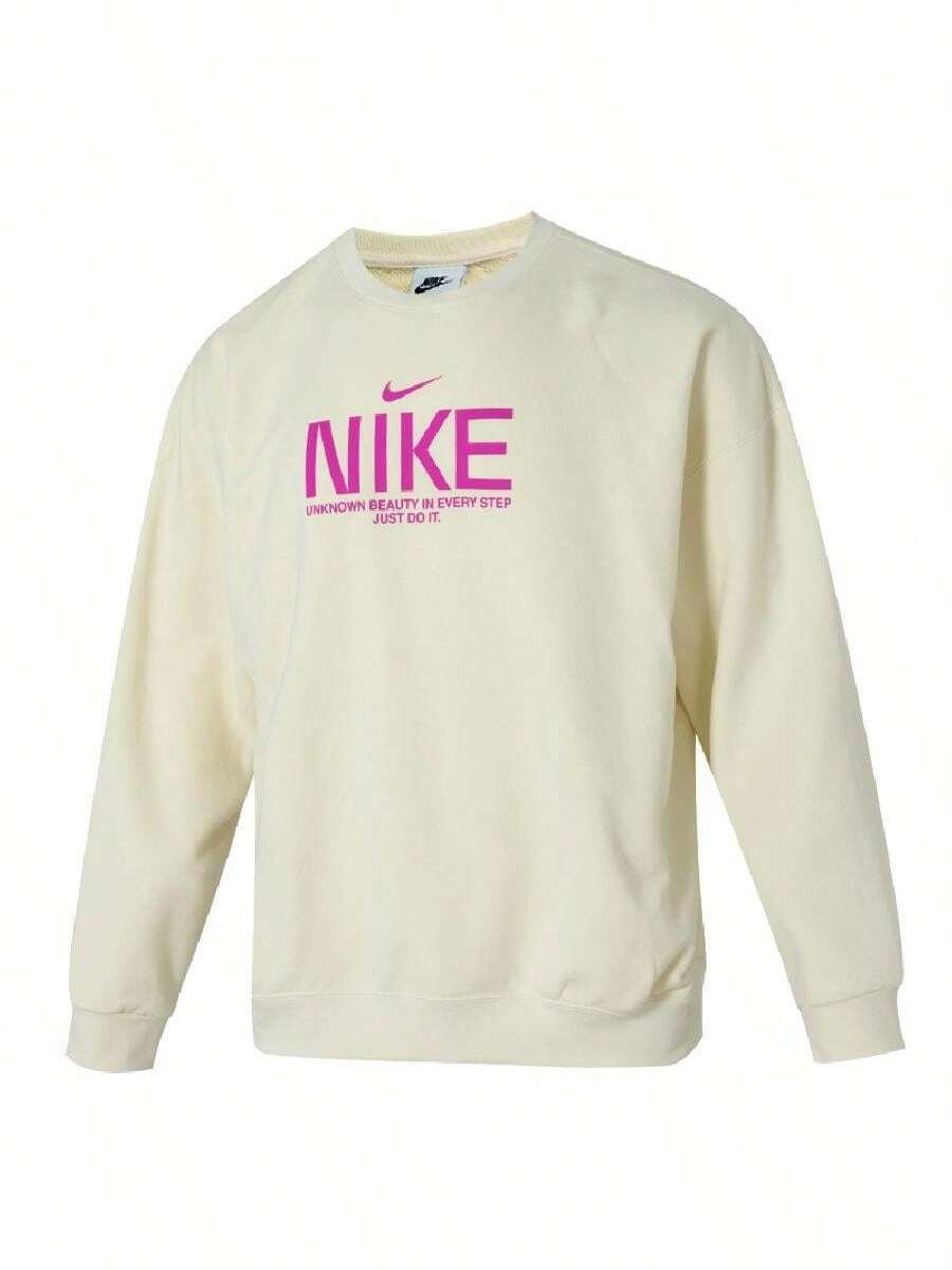 Nike 男款 AS M NK CLUB FT OS CREW GCEL 舒適柔軟抓絨運動休閒長袖套頭運動衫 IM9355-113 - 白色 - 查看 1