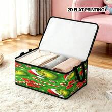 The Grinch Green Furry Monster Christmas Foldable Storage Box With Lid, Dust-Proof Clothes Organizer, Large Capacity Clothes & Toys Storage Bin, Home Storage Box, Car Storage Box, Multi-Functional Storage Box, Christmas Gift For Family And Friends, Halloween Costume Prop - Multi-color - View 4