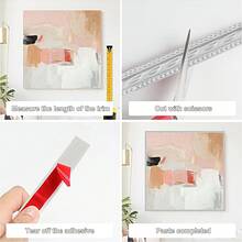 1m/39.37in Flexible Self-Adhesive Decorative Wall Trim, Vinyl Edge Molding Strip, Ceiling Decorative Line, Wall Edge Decorative Line, Peel And Stick Design, DIY Home Decor, Suitable For Cabinets And Mirror Frames - A - View 7