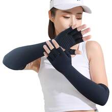 1Pair Long Compression Gloves, Arm & Hand Compression Gloves, Hand Support Sleeves For Carpal Tunnel, Hand Support - Black - View 5