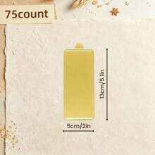 75/150pcs Rectangular Gold Mini Mousse Cake Paper Trays, Disposable Oil-Proof Cake Bases With Easy-Grip Handles, Durable Baking Cardboard, Suitable For Mousse Cakes, Weddings And Birthday Parties - Gold - View 16