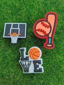9PCS Cheerful Ball Sports Series Shoe Charms, Energetic Ball‑Game Creative Shapes, Assorted Styles. DIY Your Clogs Freely, Ideal For Daily Decoration - Multicolor - View 4