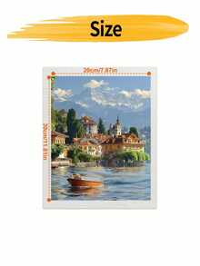 DIY Swiss Alpine Village Lake Scenery (Frameless Or Framed 8x12 / 16x20 Inches) Paint By Numbers Kit(Acrylic) Arts & Crafts For Adult Beginners, Home Wall Decor, And Holiday Gifts For Art Lovers And Relaxing Hobbies - Sets - View 10