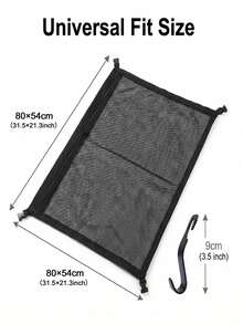 1 Set 2pcs Car Roof Cargo Net Bag With Adjustable Straps + 1 Car Storage Hook, Suitable For SUV And Long-Distance Travel, Ideal For Storing Tents, Blankets, Toys, Etc., Efficient In-Car Cargo Management, Keda Net, Durable Fabric - View 8