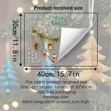 1 miếng decal dán kính tĩnh điện Giáng Sinh phong cách INS, trang trí cửa sổ ngày lễ cho nhà, kính và tiệc Giáng Sinh - Nhiều màu - Xem 2