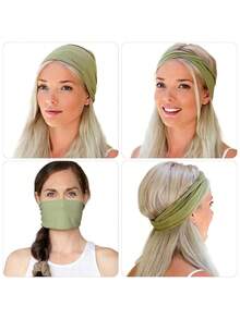 4pcs Women's Non-Slip Headbands, Girls Elastic Headbands, Running Headbands, Sweat-Absorbing Yoga Headbands - Multicolor - View 9
