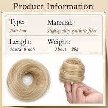 3 Inch Synthetic Hair Bun Elastic Rubber Band Fake Hair Bun Clip In Hair Extension Hair Piece Ponytail For Women - Multicolor - View 4