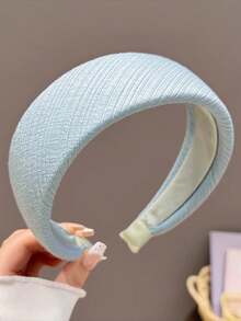 4pcs/1pc Women's Ribbed Knit Wide Headband, Versatile Daily Hair Hoop, High-Quality Hair Band, Solid Color High-Crown Headband, Fashionable Hair Accessory Suitable For Daily Wear, Going Out, Washing Face, Makeup, Matching Clothes, Hair Accessory - Multicolor - View 11