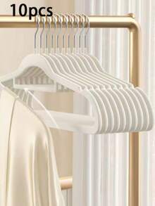 10/5pcs Non-Slip Velvet Hangers | Easily Organize Your Closet, Save Space | Durable And Stylish Plastic Hangers Suitable For Bedroom, Bathroom, Office, Dorm And Home Storage; Use Elegant And Practical Storage Racks To Maximize Your Closet Space - Multicolor - View 15