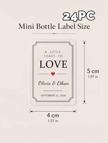 14/24/49pcs Personalized Customized Wedding Mini Bottle Labels, Custom Name & Date Self-Adhesive Stickers, Wedding Favors Gifts, Banquet Decor - Clear - View 22